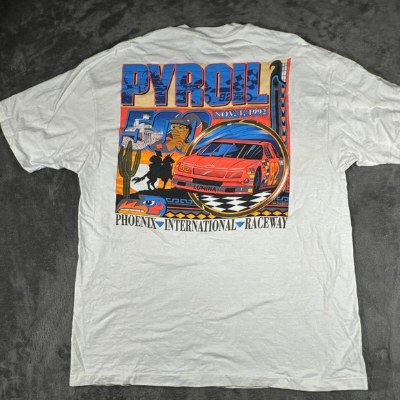 Vintage Pyroil 500 Phoenix International Raceway 1992 Hanes‎ XL Single Stitch - Picture 1 of 11